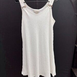 J. Valdi White Ribbed Swimsuit Coverup Dress